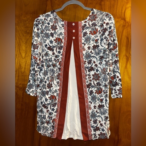 J. Jill Wearever Collection Top Tunic Vent‎ Pleat Button Back XS new with tags - Picture 4 of 4